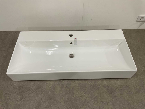 Hatria wastafel hangend 100x46,5cm Bahia13 wit – foto 2 – kavel bij XL Auctions