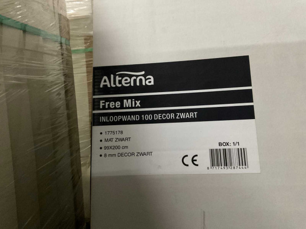 Alterna walk-in 100x200cm Free Mix mat zwart – foto 2 – kavel bij XL Auctions