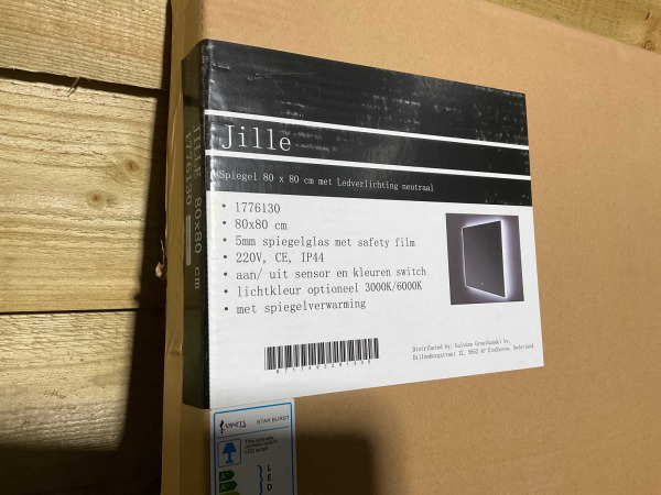 Royal Plaza spiegel 80x80cm ledverlichting Jille – foto 5 – kavel bij XL Auctions