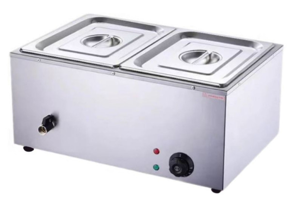 Elektrische Voedselwarmer – 2-compartiment, rvs