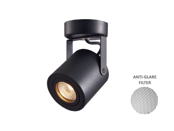 12x GU10 Opbouwspot Armatuur cilinder zand zwart draaibaar