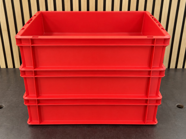 Transport-/magazijnbakken rood – 3 stuks – ca. 60 × 40 cm