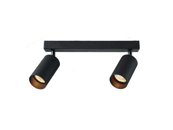 6x GU10 Opbouwspot Armatuur dubbel cilinder zwart draaibaar