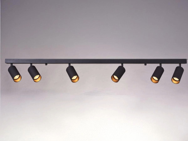 2x GU10 Opbouwspot Armatuur 6 cilinders zand zwart draaibaar