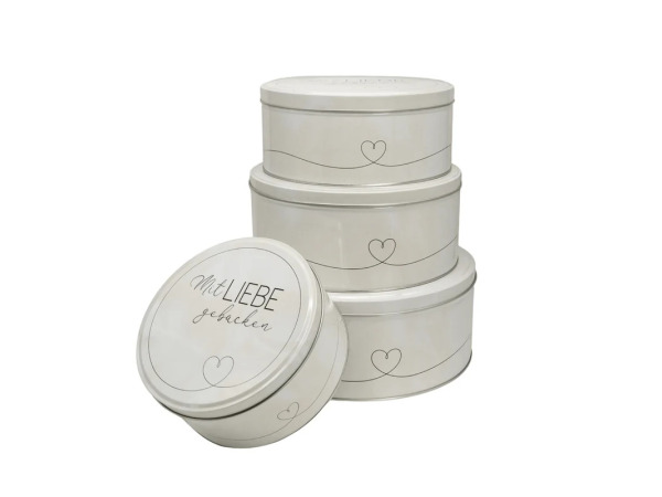 Set Koektrommels / Set voorraadblikken 4-Delig – Wit