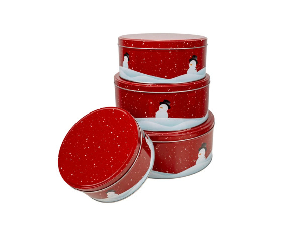 Set Koektrommels - Set voorraadblikken 4-delig – Kerst