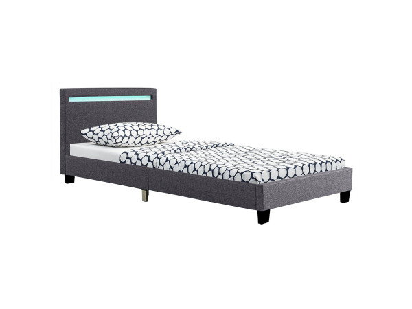 Gestoffeerd Bed Verona - 90 x 200 cm - Grijs