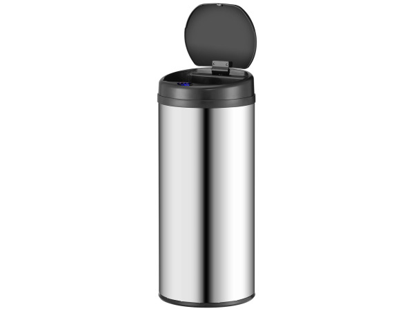 Automatische Prullenbak - 50 Liter - Zilver - Rond