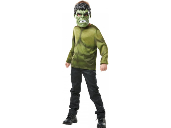 Hulk t-shirt met masker voor kinderen - Verkleedkleding