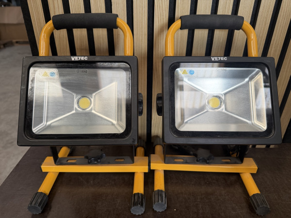 VETEC Accu Bouwlamp LED 20W 1500 Lumen – 2 stuks