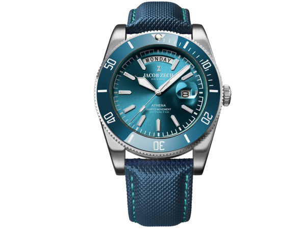 Jacob Zech Horloge Athena Blauw/Zilver 42mm