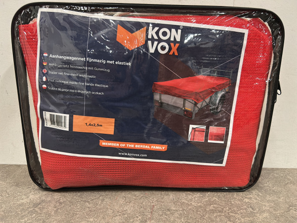 5x Konvox aanhangwagennet 140x250cm fijnmazig met elastiek