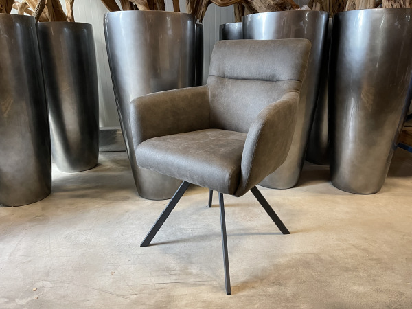 Eetkamerstoel Manur (set van 6) Microvezel stof - antraciet