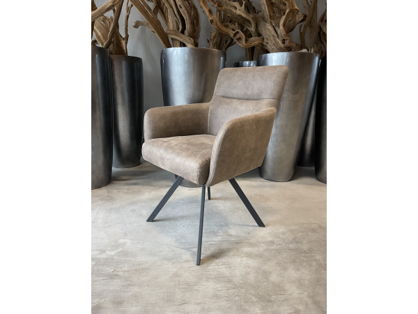 Eetkamerstoel Manur (set van 6) Microvezel stof - taupe