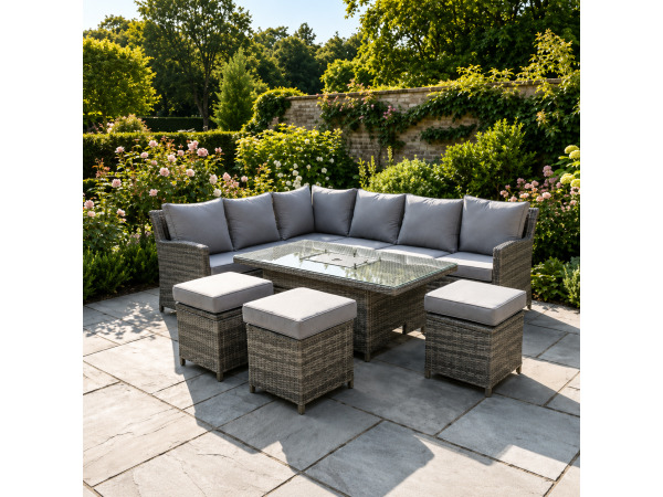 Loungeset incl. kussens 6-delig