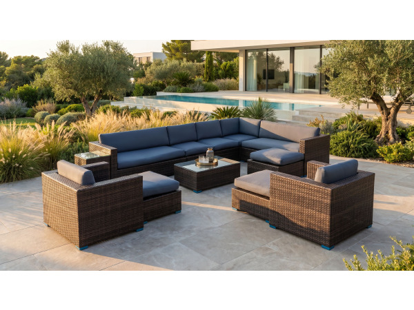 Loungeset incl. kussens 12-delig
