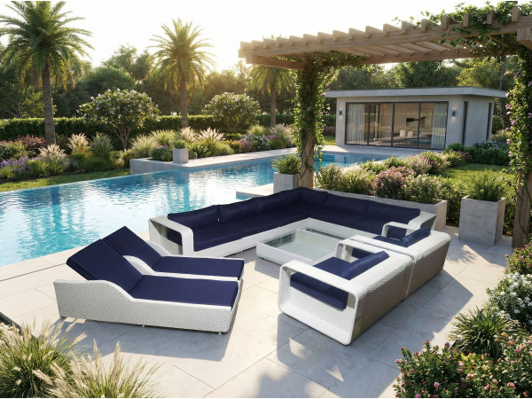 Loungeset incl. kussens 11-delig