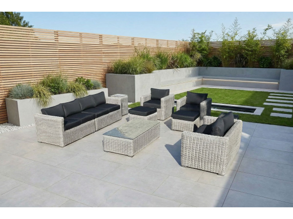 Loungeset incl. kussens 10-delig