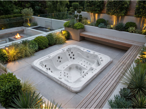 Spa 230x230 Wit bad / antraciete zijkant - Incl. Bluetooth