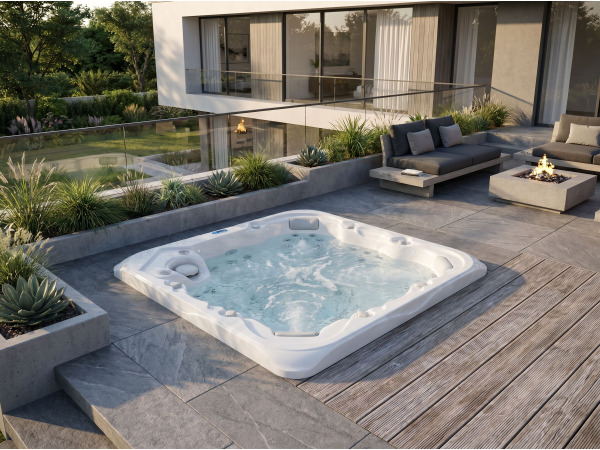 5-persoons 220x220x90 cm - Sneeuwwit bad - Incl. Bluetooth