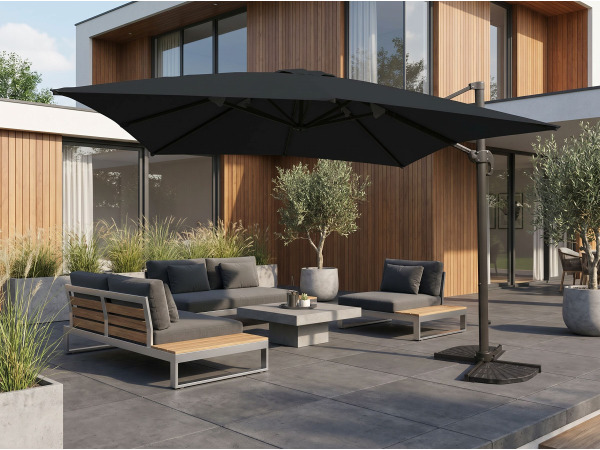 Hangende parasol Zwart 300x400cm