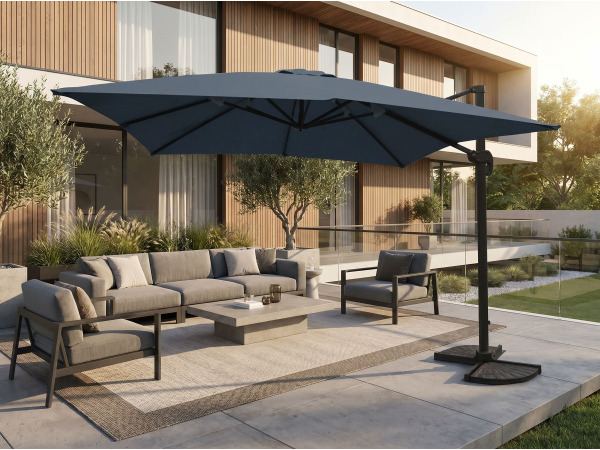 Hangende parasol Donkergrijs 300x300cm