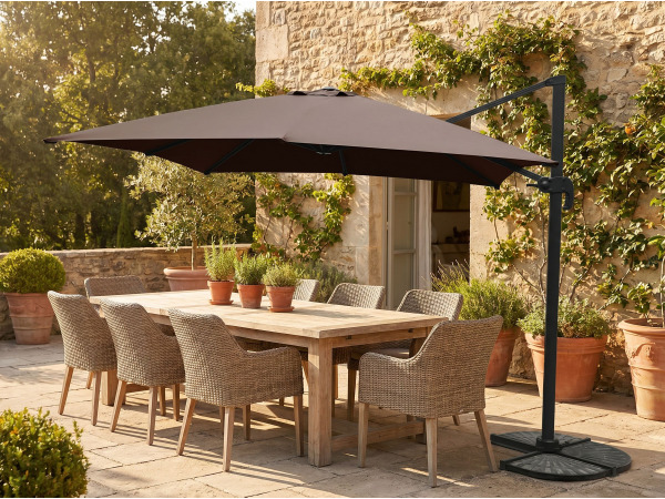 Hangende parasol Donkergrijs 300x400cm 