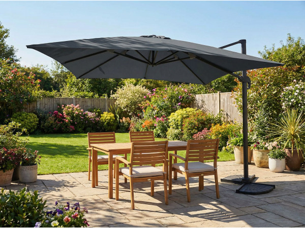Hangende parasol Zwart 300x300 cm