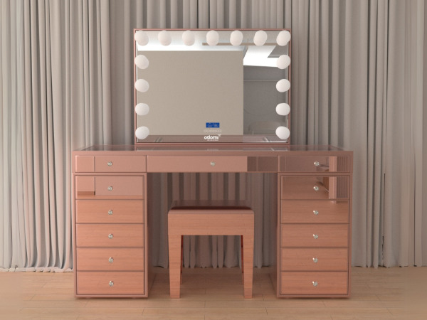 Luxe kaptafel met verlichting Incl. Krukje