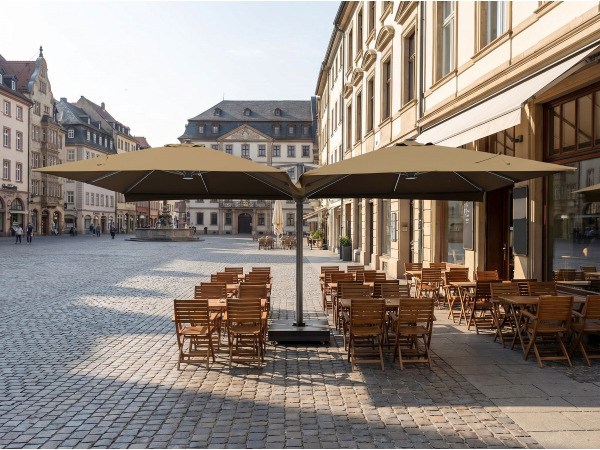 Vierdubbele hangende parasol Taupe (4 * 300x300cm)