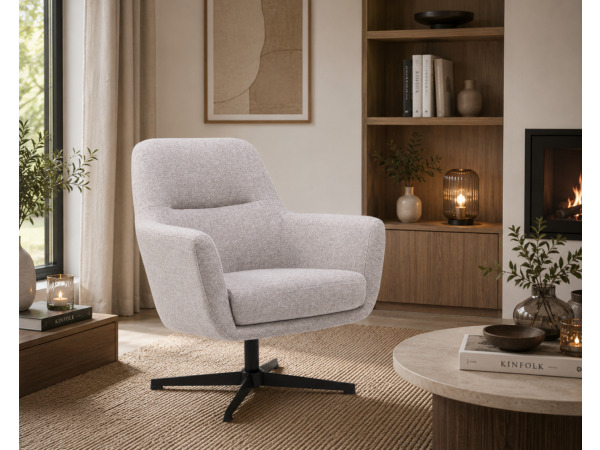 Fauteuil Skape - Draaibaar - Linnenstof - Licht Grijs