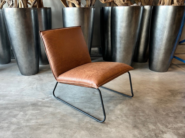 Fauteuil Cas (2 stuks) Lounge - Stof - Cognac - Lichtbruin