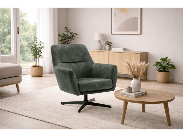 Fauteuils Emma - Draaibaar - Velours - Groen