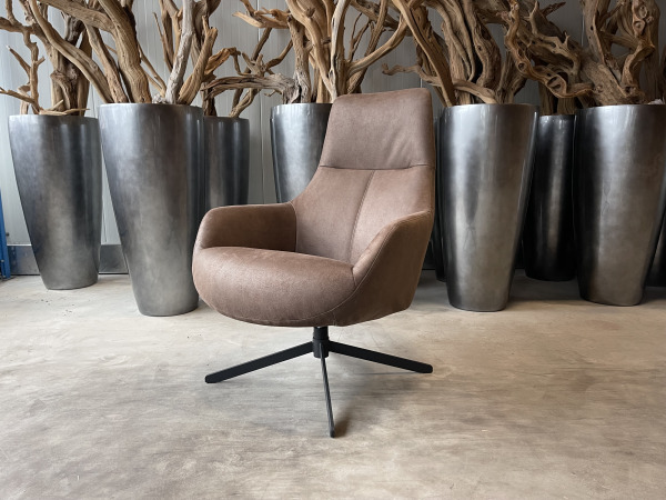 Fauteuil Cone (set van 2) -Draaibaar- Microleder brown