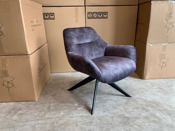 Fauteuil Las 360 - Velours - Draaibaar - Velvet - Antraciet