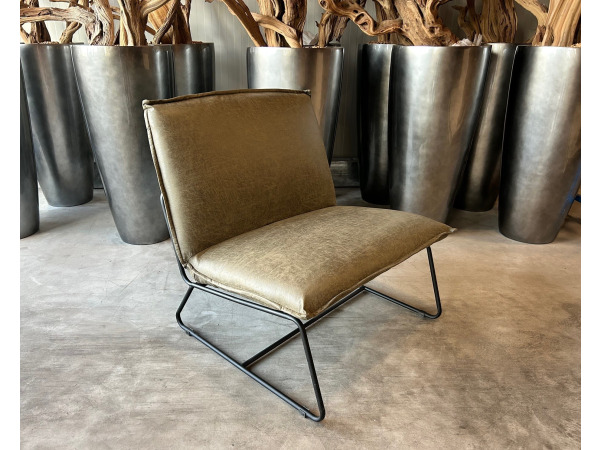 Fauteuil Casper (2 stuks) Lounge - Stof - Groen - Olijf