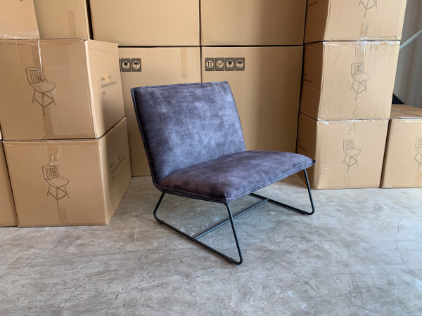 Fauteuil Casper - Velours - Velvet - Antraciet - Grijs