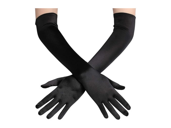 Handschoenen lang - zwart - 55cm