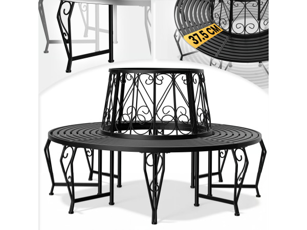 Metalen boombank Bree Ø 160 cm - zwart