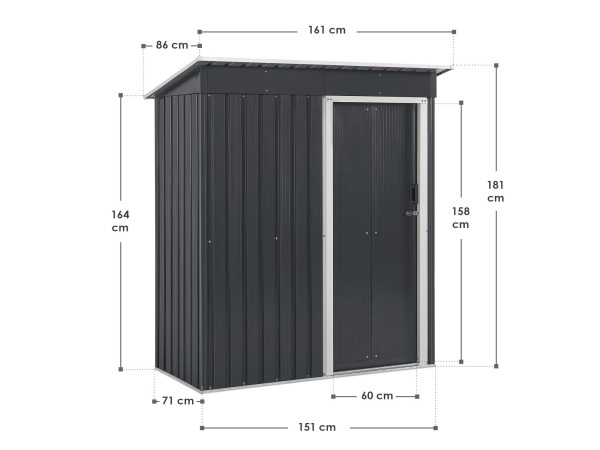 Metalen tuinhuis S - Antraciet - Incl. onderstel – foto 2 – kavel bij XL Auctions