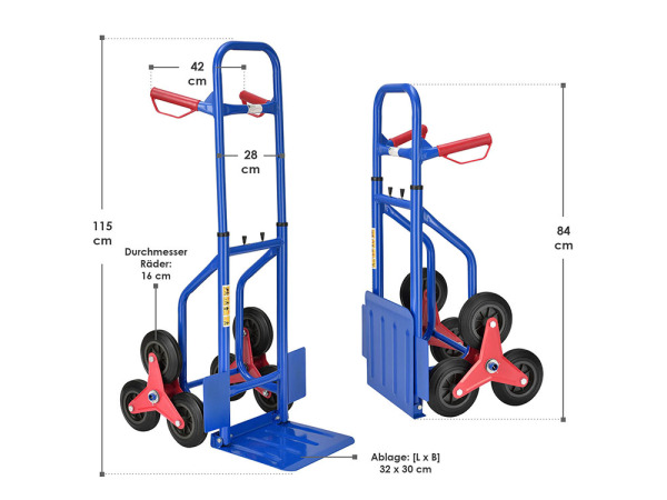 Trappen steekwagen trappensteekwagen - Blauw - Max. 100kg – foto 10 – kavel bij XL Auctions