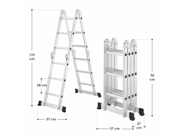 Multifunctionele vouwladder 4 in 1 - 3.6M – foto 10 – kavel bij XL Auctions