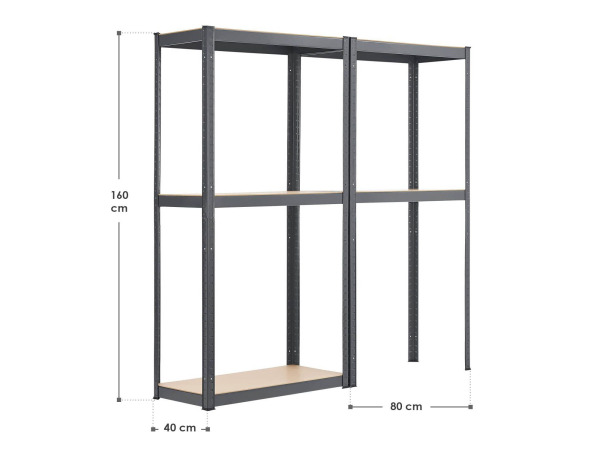 2 stuks Magazijnstelling / Opbergrek - Easy - Grijs – foto 2 – kavel bij XL Auctions