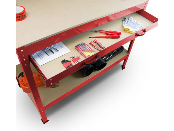 Werkbank Rood - Incl. Prikbord en Lade – foto 3 – kavel bij XL Auctions