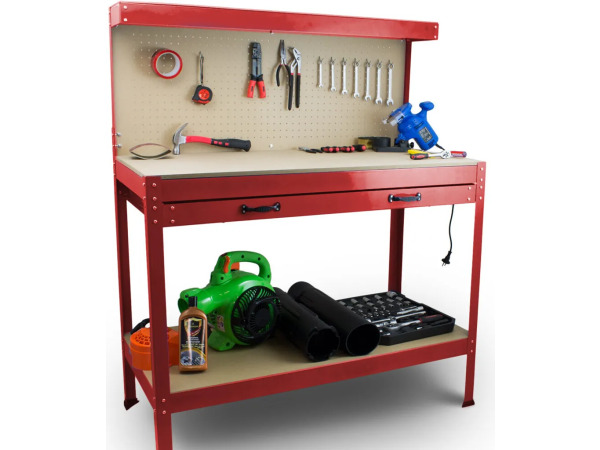 Werkbank Rood - Incl. Prikbord en Lade – foto 4 – kavel bij XL Auctions