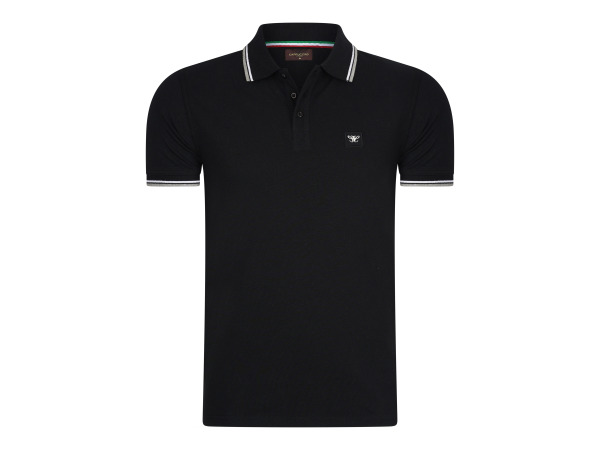 Cappuccino Italia Polo Applique Pique - Zwart - L