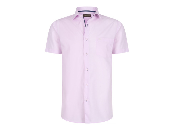 Cappuccino Italia Heren Palermo Overhemd Korte Mouw Roze - L