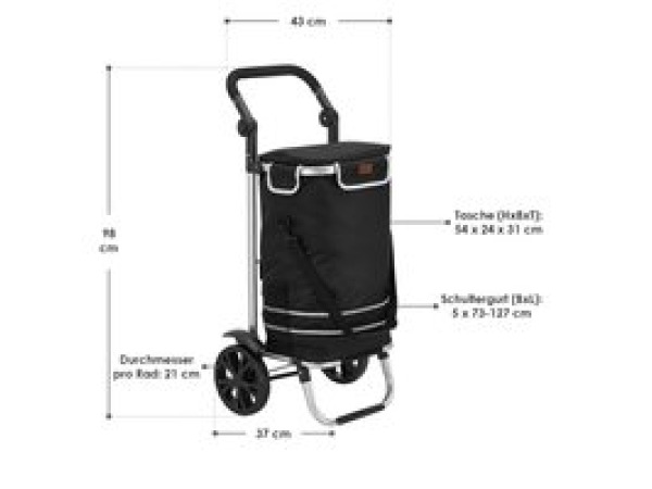 3in1 boodschappentrolley - 56 Liter - Zwart – foto 2 – kavel bij XL Auctions