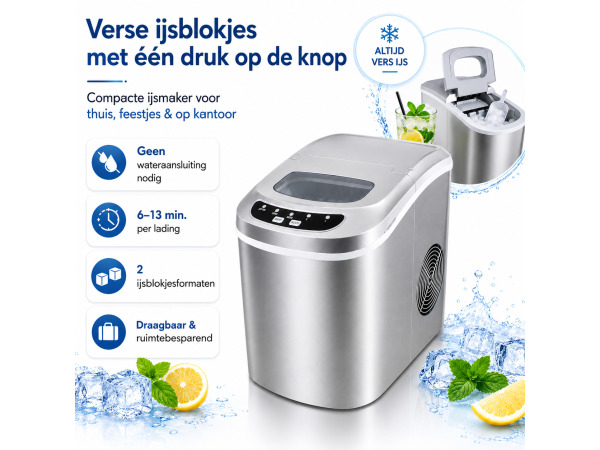 IJsblokjesmachine 2,2L zilver – foto 4 – kavel bij XL Auctions