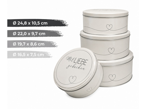 Set Koektrommels / Set voorraadblikken 4-Delig – Wit – foto 7 – kavel bij XL Auctions